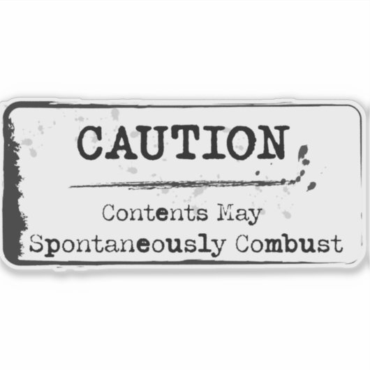 Vorsicht: Kann spontan auf der Aufkleber aufklemme (Vorderseite)