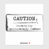 Vorsicht: Kann spontan auf der Aufkleber aufklemme (Blatt)