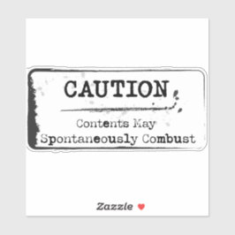 Vorsicht: Kann spontan auf der Aufkleber aufklemme