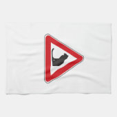 Vorsicht-Katzen, Verkehrszeichen, Italien Geschirrtuch (Horizontal)