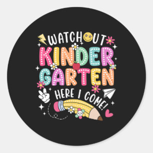 Vorsicht Kindergarten Ich komme am ersten Tag zurü Runder Aufkleber