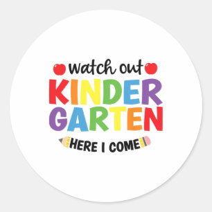 Vorsicht Kindergarten Ich Komme Kinder Zurück Zu  Runder Aufkleber