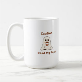 Vorsicht lesen Mein Gesicht auf einem Kaffeetasse