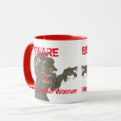 Vorsicht Menopausal Woman Funny Monster Tasse (Vorderseite Links)