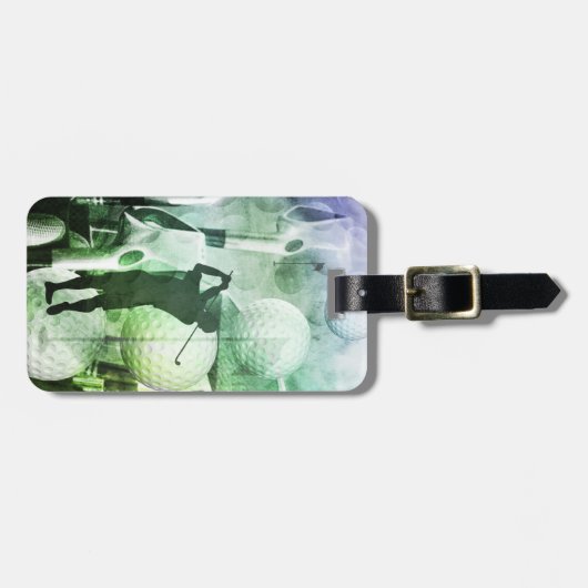 Vorsicht! Mens Golf Gepäckanhänger (Vorderseite horizontal)