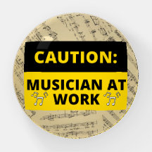 Vorsicht Musiker bei der Arbeit Musiknoten Funny