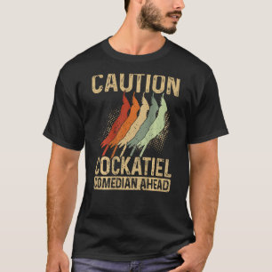 Vorsicht Nymphensittich Komiker Voraus Rückenprint T-Shirt