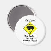 Vorsicht NZ Rotlichtbezirk Magnet (Vorderseite/Rückseite)