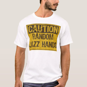 Vorsicht OLD Zeichen- Jazz Hände Gelb/Schwarz T-Shirt