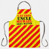 Vorsicht Onkel Gitter Master roten gelben Streifen Schürze (Vorderseite)