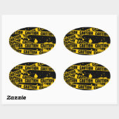 Vorsicht! Ovaler Aufkleber (Blatt)