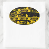 Vorsicht! Ovaler Aufkleber (Tasche)