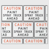 Vorsicht, Paint Spray Truck voran Geschenkpapier (Flach)