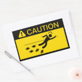 Vorsicht: Piranhas im Wasser Rechteckiger Aufkleber (Umschlag)