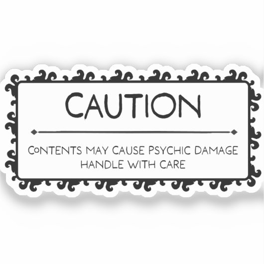 Vorsicht: Psychische Schäden Aufkleber (Vorderseite)