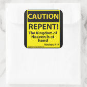 Vorsicht Quadratischer Aufkleber (Tasche)