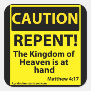 Vorsicht Quadratischer Aufkleber