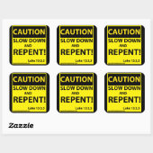 Vorsicht Quadratischer Aufkleber (Blatt)