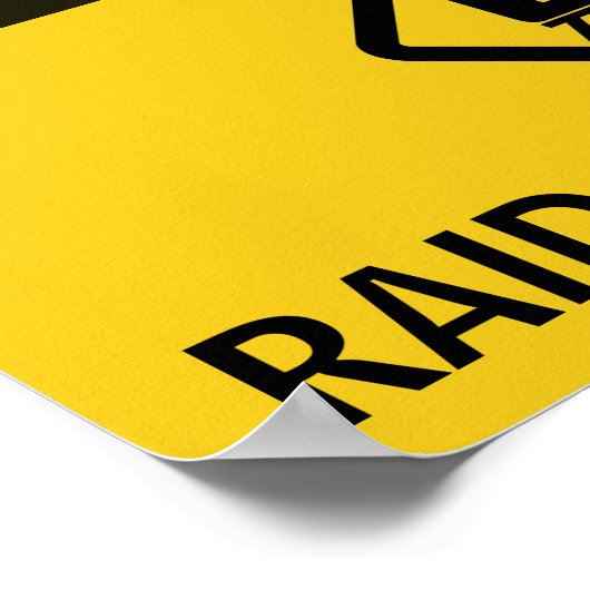 VORSICHT: RAID IN FORTSCHRITTEN POSTER (Ecke)