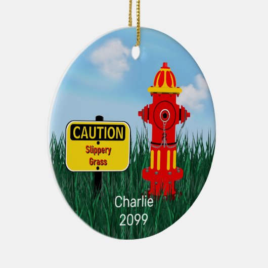 Vorsicht, Rattengras Hund Welpenfeuerlöscher Cer Keramik Ornament (Rechts)