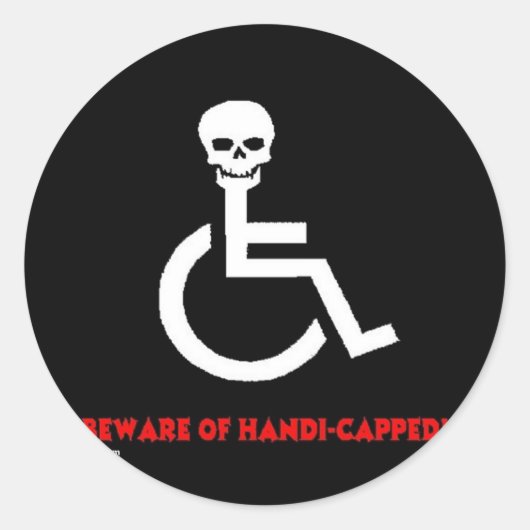 Vorsicht Runder Aufkleber (Vorderseite)