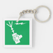 Vorsicht Schlüsselanhänger der Stromsignatur (Rückseite)