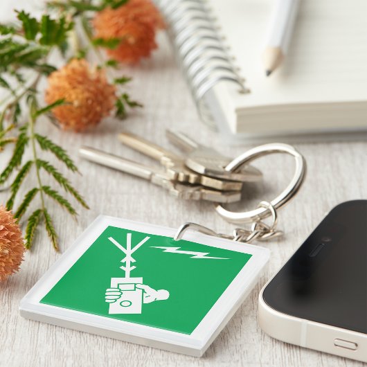 Vorsicht Schlüsselanhänger der Stromsignatur