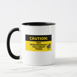 Vorsicht Sign Funny Grand Piano Pianist Spaß Tasse