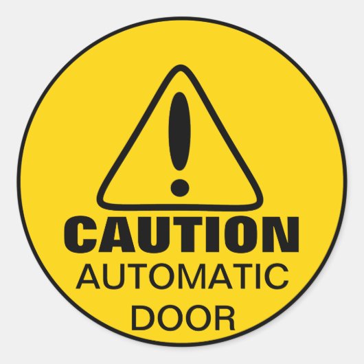 Vorsicht Signieren der automatischen Tür Runder Aufkleber (Vorderseite)