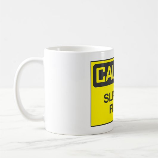 Vorsicht, Slipper Floor-Zeichen Kaffeetasse (Links)