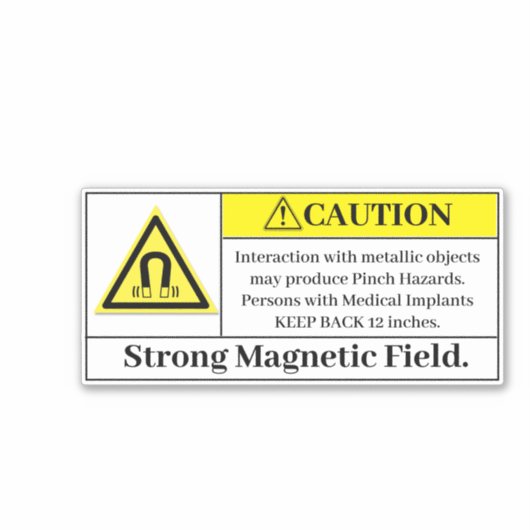 Vorsicht: starkes Magnetfeldlabel Aufkleber (Vorderseite)