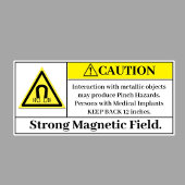Vorsicht: starkes Magnetfeldlabel Aufkleber