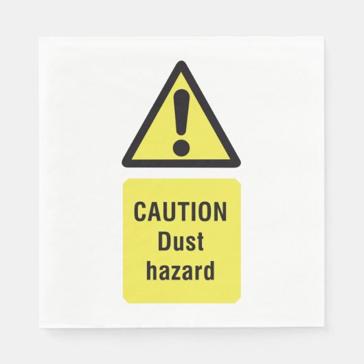 Vorsicht Staubschutzzeichen Serviette (Vorderseite)