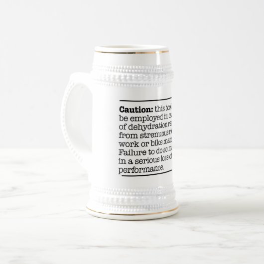 Vorsicht Stein Bierglas (Vorderseite Links)