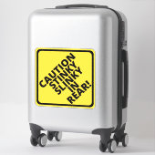 Vorsicht Stinky Slinky im Hintern! Aufkleber (Koffer)