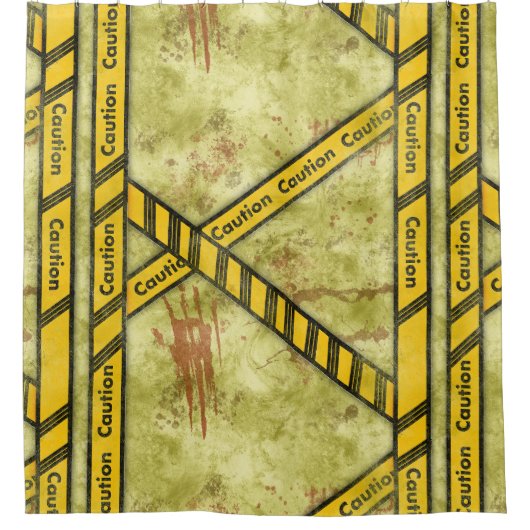 Vorsicht Tape Spritzer Horror Halloween-Tatort Duschvorhang (Vorderseite)