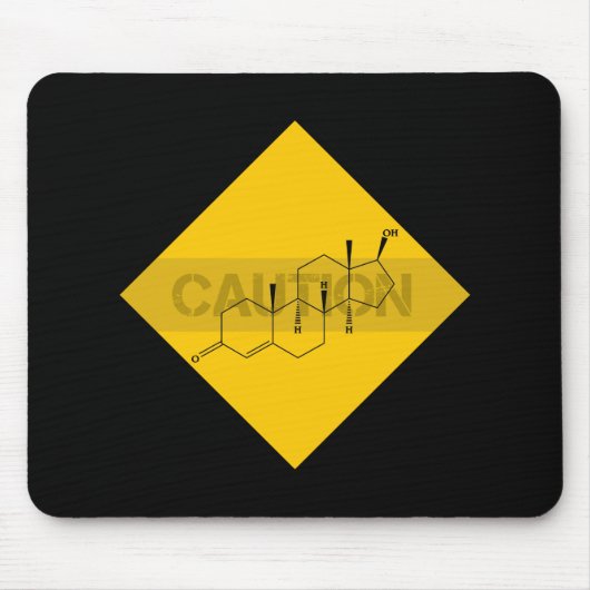 Vorsicht: Testosteron Mousepad (Vorne)