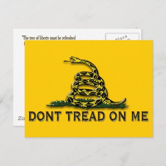 VORSICHT "Tread on me" FLAG Postkarte (Vorne/Hinten)