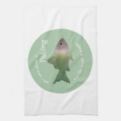 Vorsicht über den Fischfang Geschirrtuch (Vertikal)