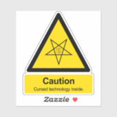 Vorsicht verfluchte Technologie im Zeichen Aufkleber (Blatt)