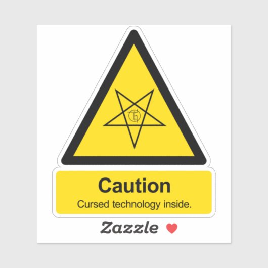 Vorsicht verfluchte Technologie im Zeichen Aufkleber (Blatt)
