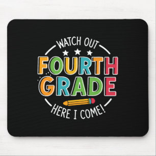 Vorsicht, vierte Klasse, ich komme lustiger Rücken Mousepad