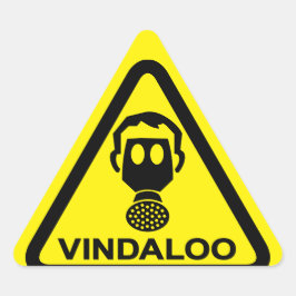 Vorsicht Vindaloo Toxische Curry riecht sonnige St Dreieckiger Aufkleber