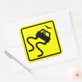 Vorsicht: Vogelscheuchen Quadratischer Aufkleber (Umschlag)