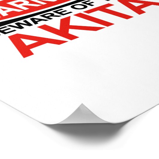 Vorsicht vor Akita Poster (Ecke)
