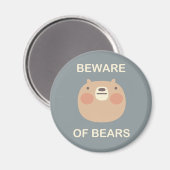 Vorsicht vor Bären Magnet (Vorderseite/Rückseite)