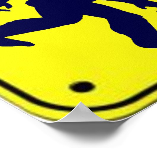 Vorsicht vor Bigfoot Schild (Ecke)