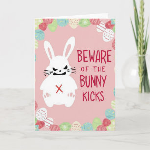 Vorsicht vor Bunny Kicks Art Karte