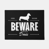 Vorsicht vor Dackel (glatt) Fußmatte (Vorderseite)