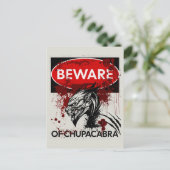 Vorsicht vor dem Chupacabra-Zeichen Postkarte (Stehend Vorderseite)